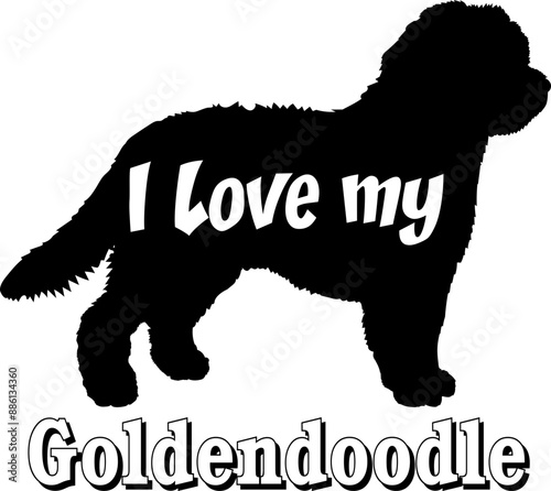 Wallpaper Mural Goldendoodle. I love my dog Dog silhouette dog breeds logo dog monogram vector
 Torontodigital.ca