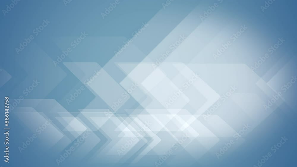 A serene abstract design featuring blue and white geometric shapes, composed of triangles and squares in a balanced pattern, creating a cool and calming aesthetic