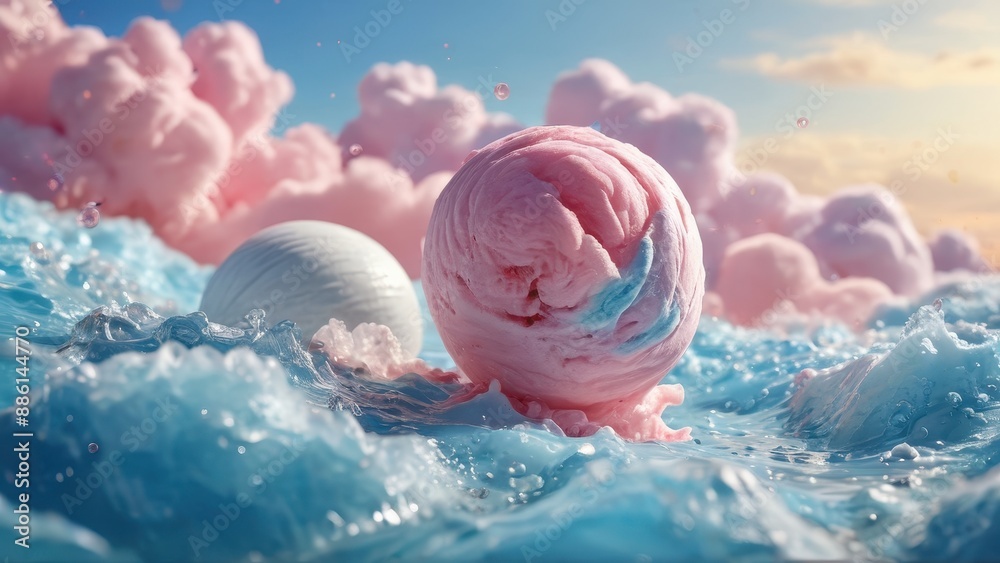 Cotton Candy Clouds in a Blue Ocean. Cotton Candy Clouds in a Blue Ocean.