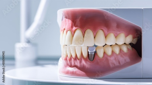 Wallpaper Mural A high-resolution depiction of a dental implant being placed in a patient's jaw. Torontodigital.ca