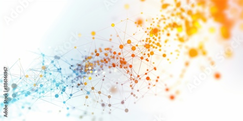 Vernetzte Punkte und Linien in leuchtenden Farben