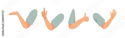 Man Character Constructor with Separated Arm Body Part Vector Set