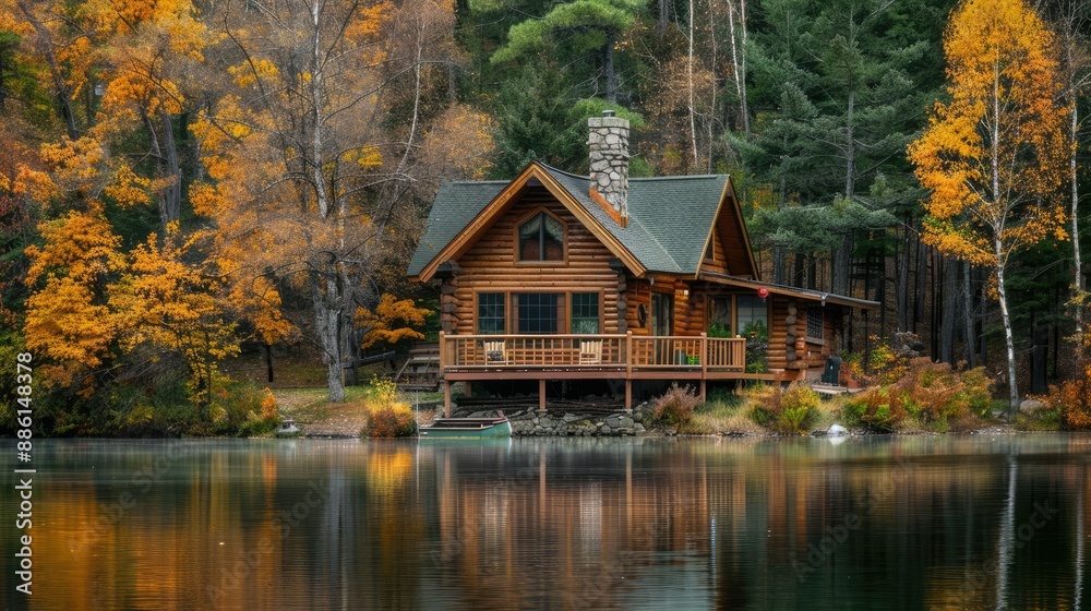 Charming log cabin by the lake, surrounded by the natural beauty of the woods Charming log cabin by the lake, surrounded by the natural beauty of the woods