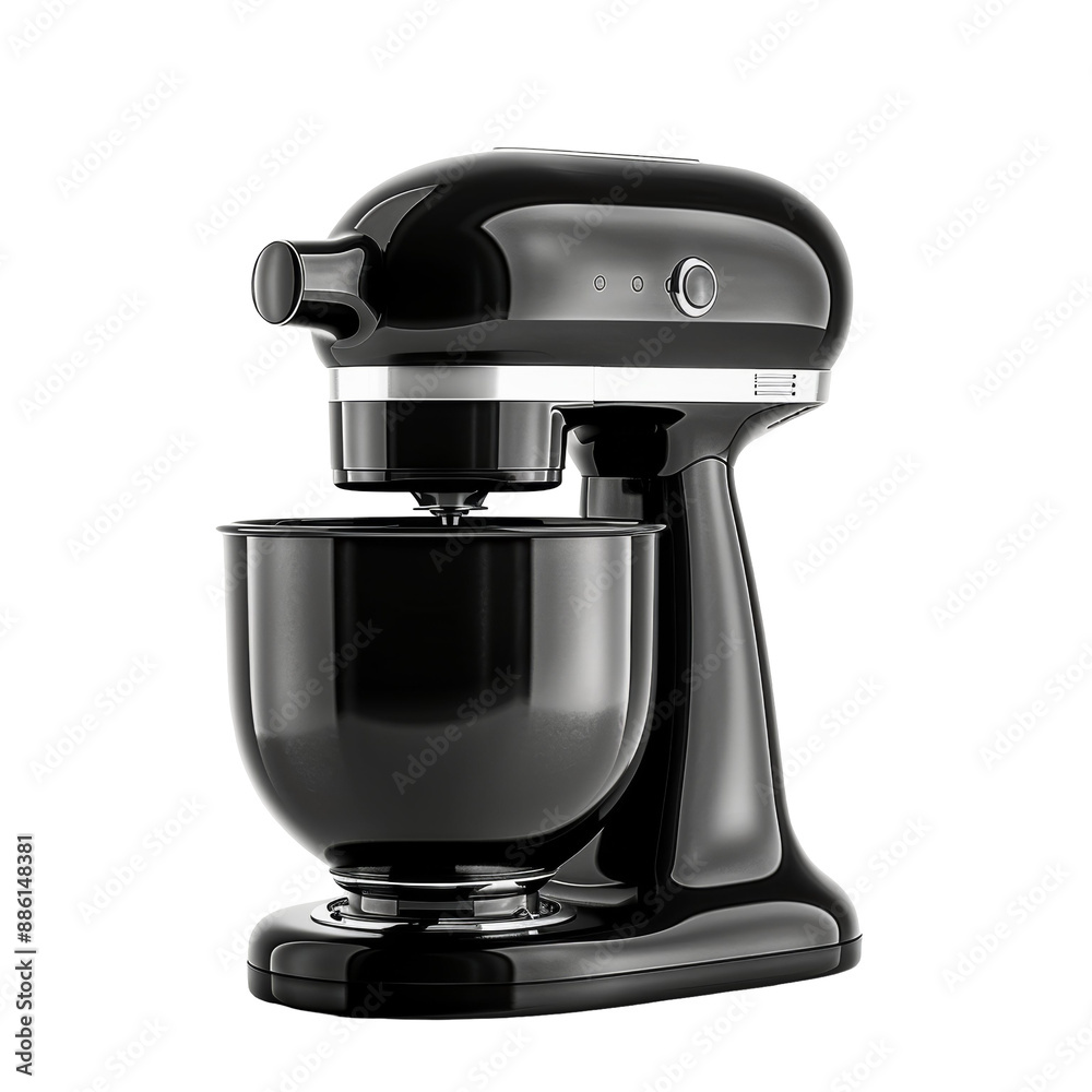 Black Hand Mixer Isolated on Transparent or White Background, PNG