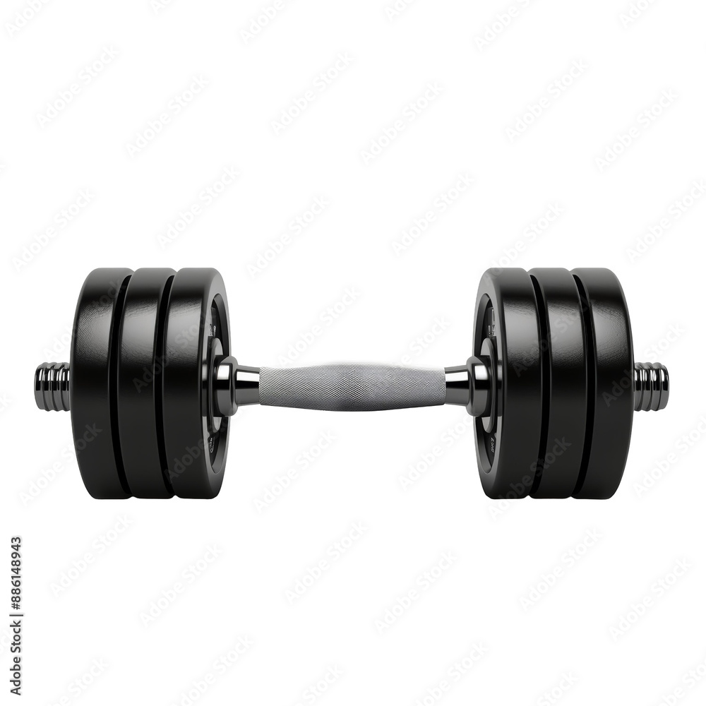 Fototapeta premium Two Dumbbells Isolated on Transparent or White Background, PNG