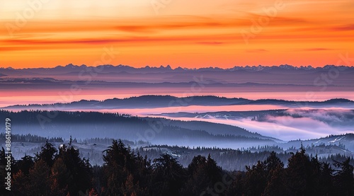 sunset in the mountains