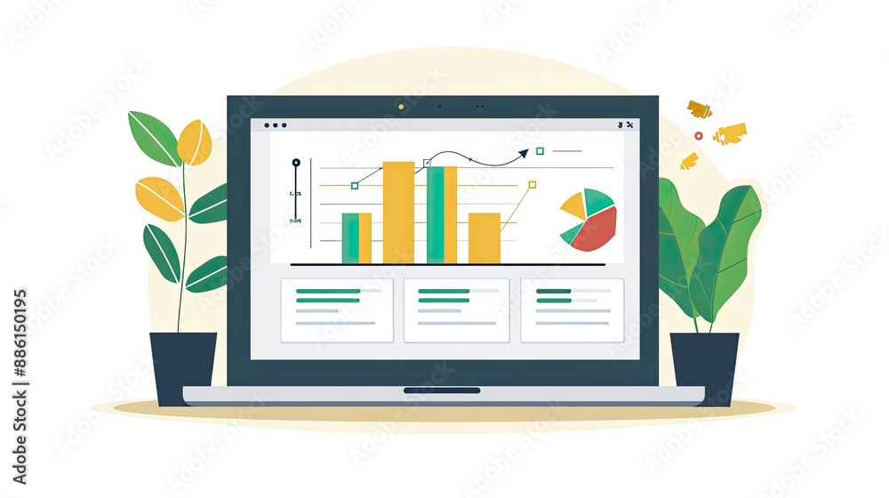 Online course interface on a laptop screen Online course interface on a laptop screen