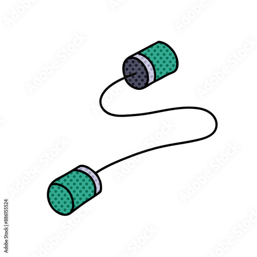 communication intercepting halftone hand drawn  color vector illustration