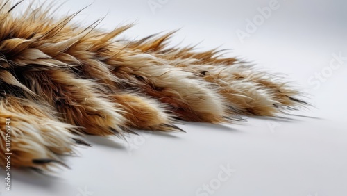 Fluffy Brown and White Fur Texture.