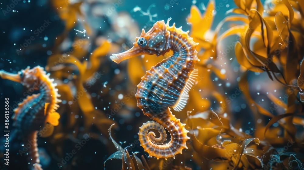 Seahorses are swimming in the ocean Seahorses are swimming in the ocean