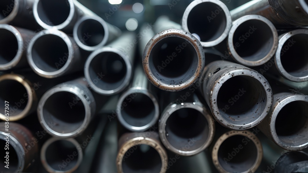 Metal Pipes in a Stack. Metal Pipes in a Stack.