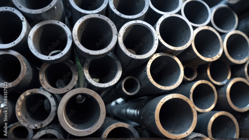 Stack of Metal Pipes. Stack of Metal Pipes.