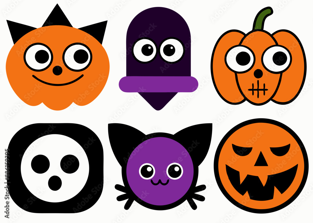 Set of Halloween Clipart Icons vector illustration Set of Halloween Clipart Icons vector illustration