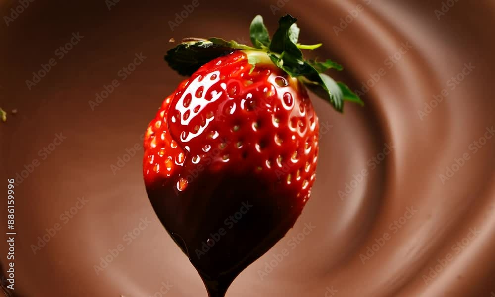 Chocolate Covered Strawberry: Gourmet Dessert in 4K UHD Slow Motion