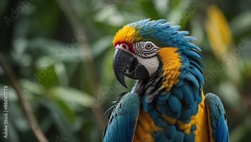 Stunning Blue-and-Yellow Macaw Ara ararauna Portrai