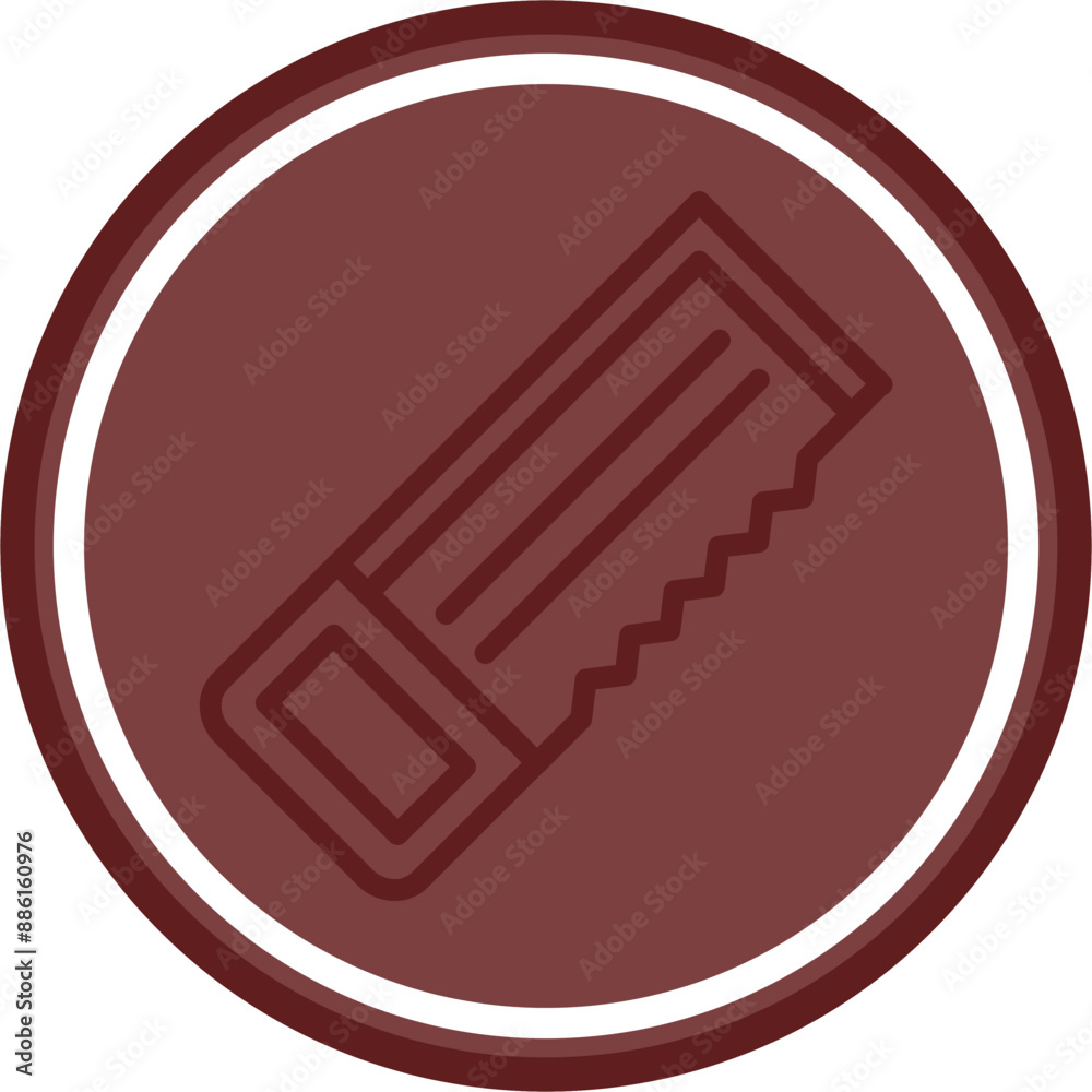 Hacksaw Vector Line Double Circle Maroon Hacksaw Vector Line Double Circle Maroon