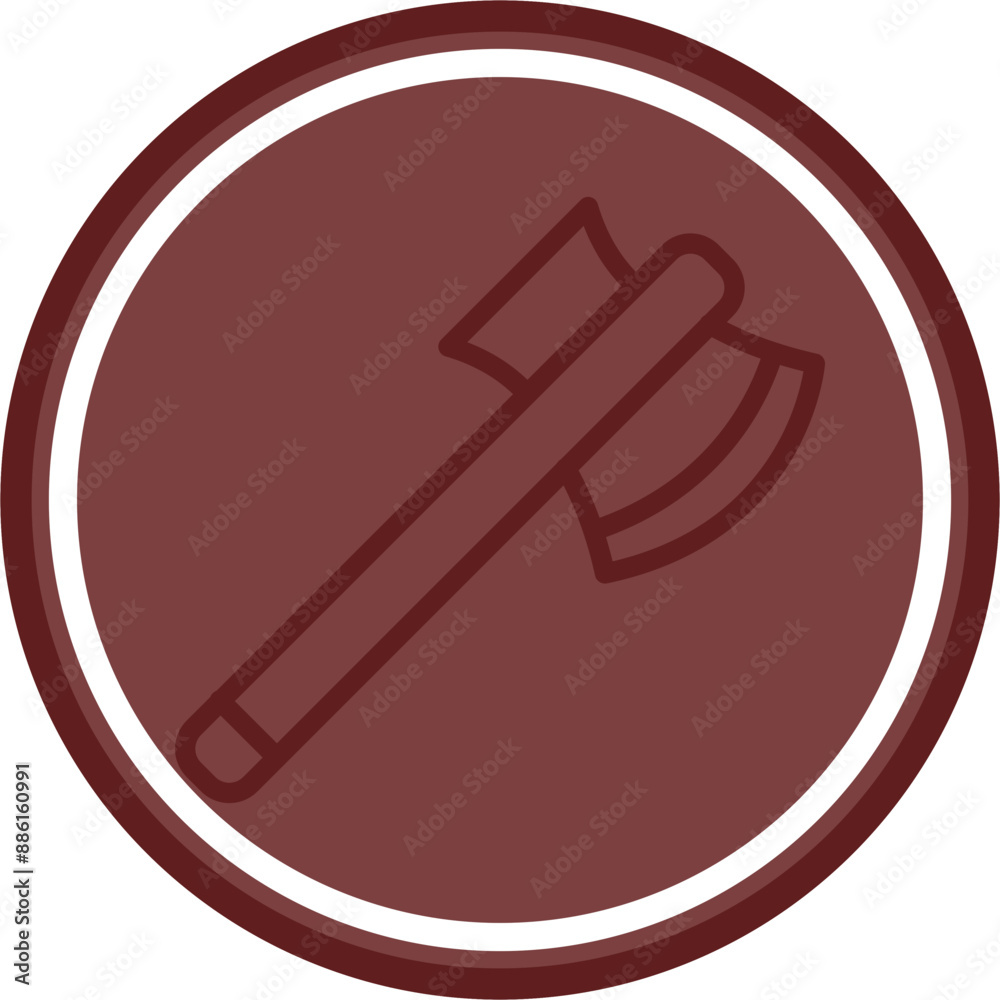 Axe Vector Line Double Circle Maroon Axe Vector Line Double Circle Maroon