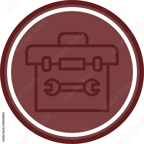 Toolboxes Vector Line Double Circle Maroon