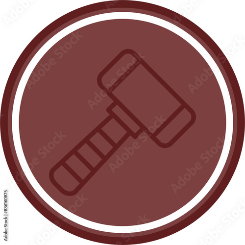 Sledgehammer Vector Line Double Circle Maroon