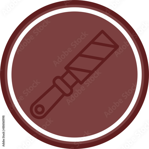 Rasp Vector Line Double Circle Maroon
