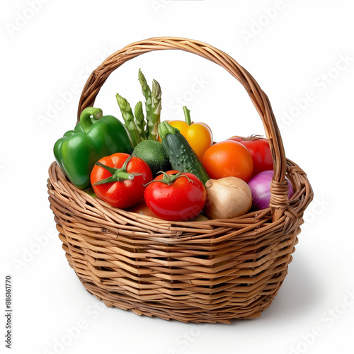 Colorful Basket with Fresh Vegetables: A Bountiful Harvest Celebration