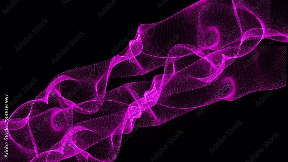 Abstract Background Pink Wave Pattern Animation on a Transparent Background in 4k