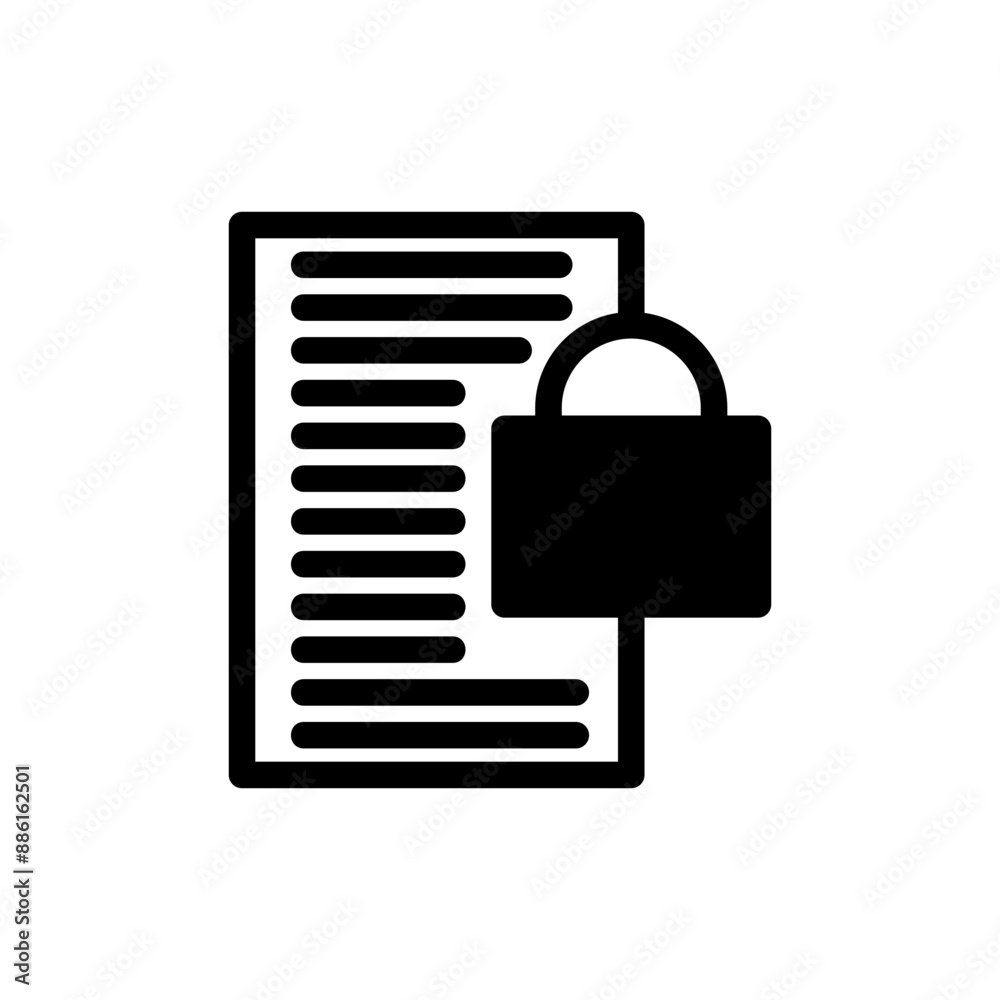 locking documents icon or logo isolated sign symbol vector illustration - high quality black style vector icons locking documents icon or logo isolated sign symbol vector illustration - high quality black style vector icons