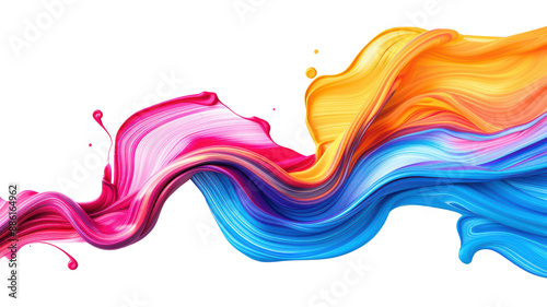 Vibrant Abstract Colorful Paint Swirl on Transparent Background - Dynamic and Energetic Artistic Design