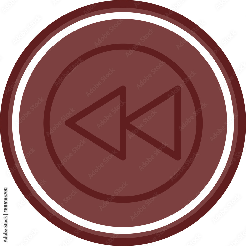 Backward Vector Line Double Circle Maroon Backward Vector Line Double Circle Maroon