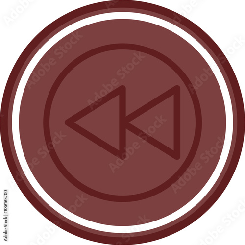 Free Download Backward Vector Line Double Circle Maroon - GFXLoad