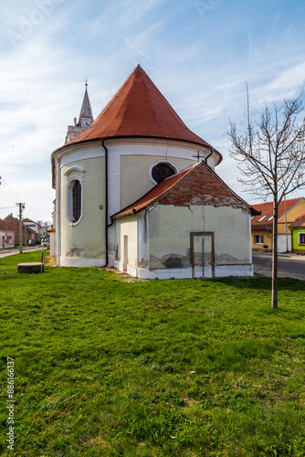 Kostel sv. Michala in Dolni Vestonice village in Czech republic photo