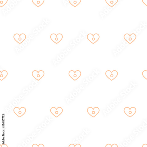 Seamless pattern with line hearts. Valentine's day simple background vector illustration.