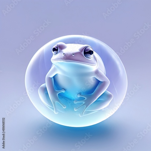 Icon of frog, Glossy glass style © Kheng Guan Toh