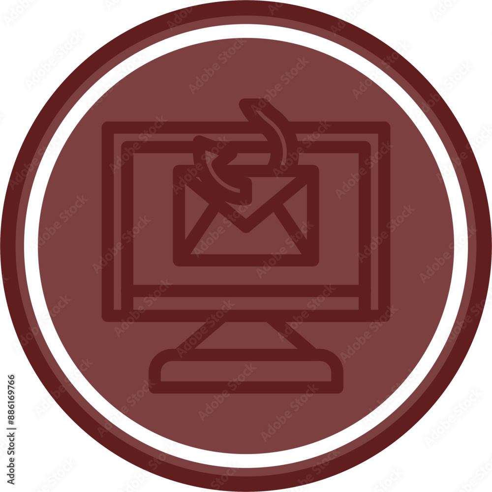Phishing Vector Line Double Circle Maroon