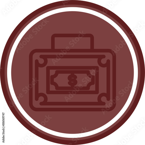 Money Laundering Vector Line Double Circle Maroon