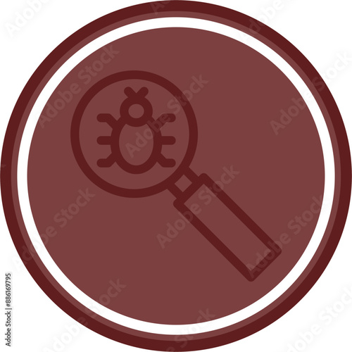 Search Vector Line Double Circle Maroon