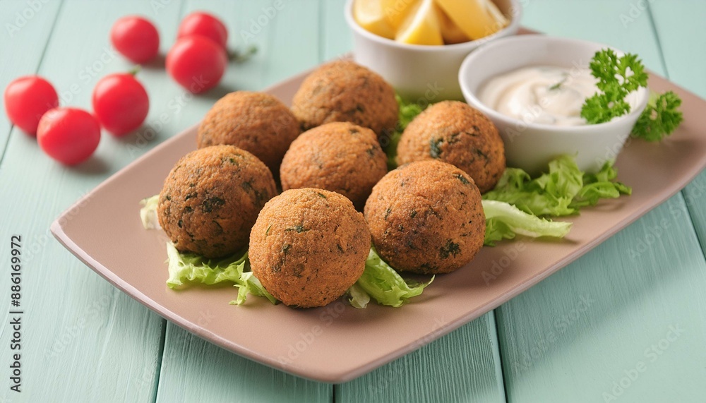falafel vegetarian dish, AI generated falafel vegetarian dish, AI generated