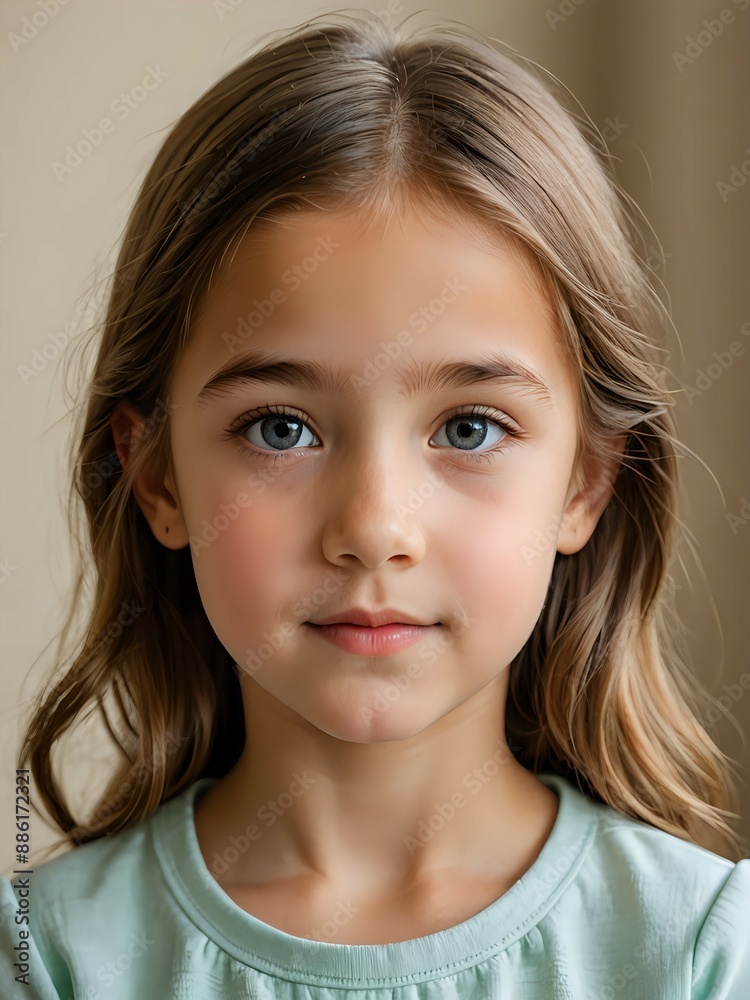 Close up of a beautiful little girl with a serene expression, soft lighting, innocent eyes, gentle smile Close up of a beautiful little girl with a serene expression, soft lighting, innocent eyes, gentle smile