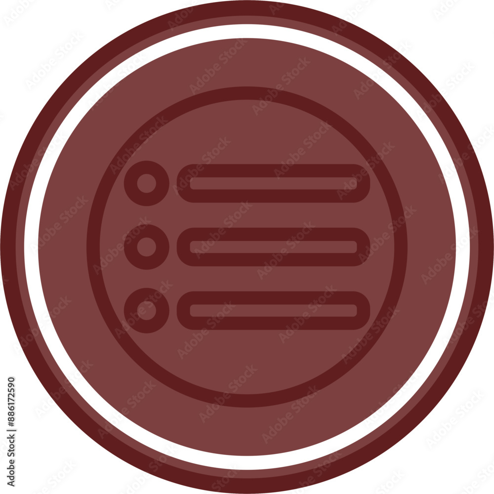menu Vector Line Double Circle Maroon