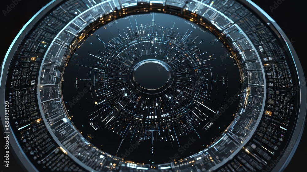 Obraz premium Futuristic Control Panel with Glowing Lights.