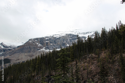 snow covered mountains in Mount Robson Provincial Park, British Columbia, Canada photo