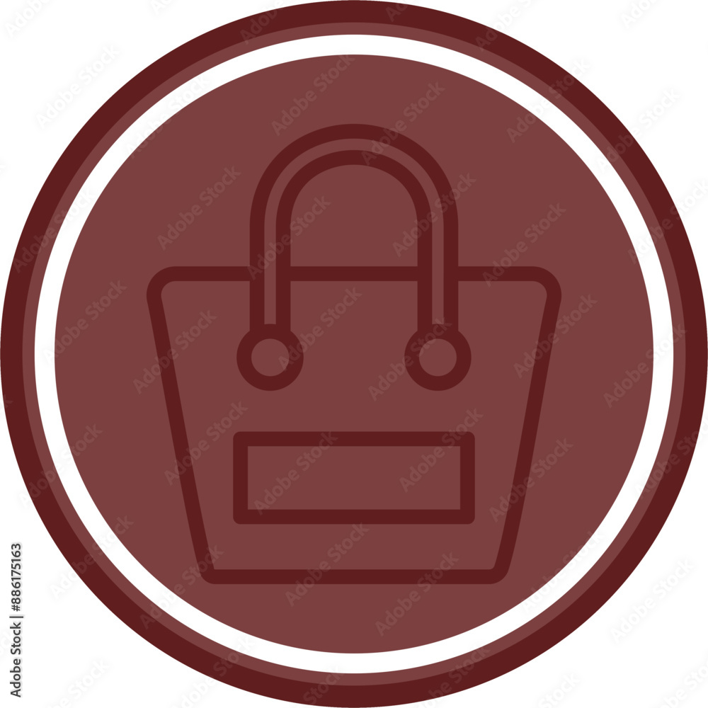 Disposable Bag Vector Line Double Circle Maroon Disposable Bag Vector Line Double Circle Maroon