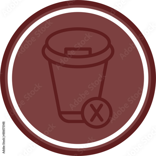 Singleuse items Vector Line Double Circle Maroon