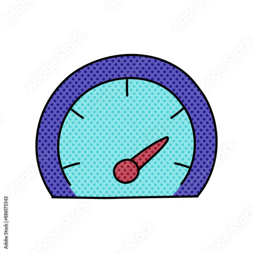 Fotografi dashboard halftone hand drawn  color vector illustration