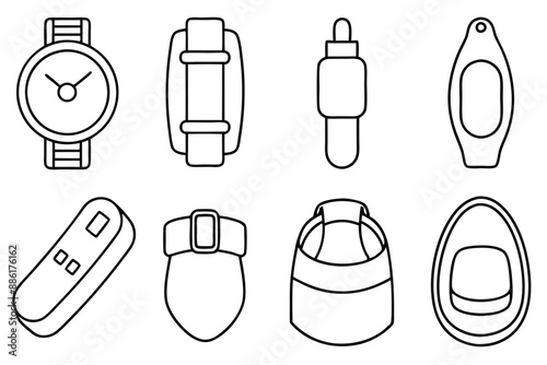 Fitness Trackers Stylish Line Art Illustration Designs Inspiration