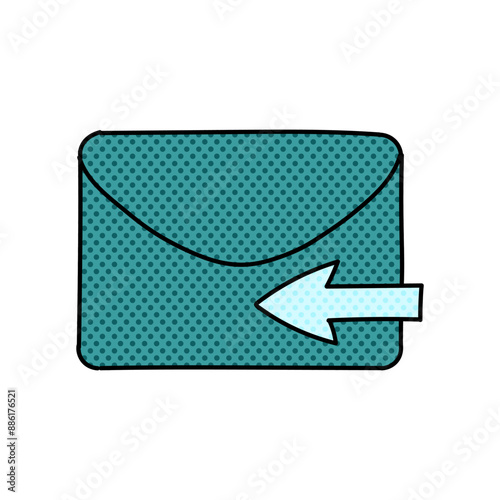 reply email halftone hand drawn  color vector illustration