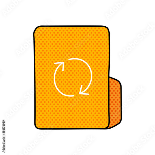 sync folder halftone hand drawn  color vector illustration