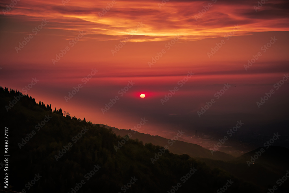 sunset in the mountains sunset in the mountains