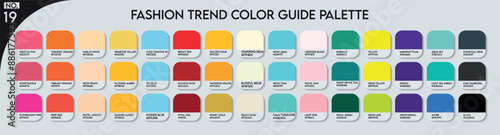 Fashion Trend Color guide palette no.19. An example of a color palette vector. Forecast of the future colors. color palette for fashion designers, businesses, garments, plastic and paint color company