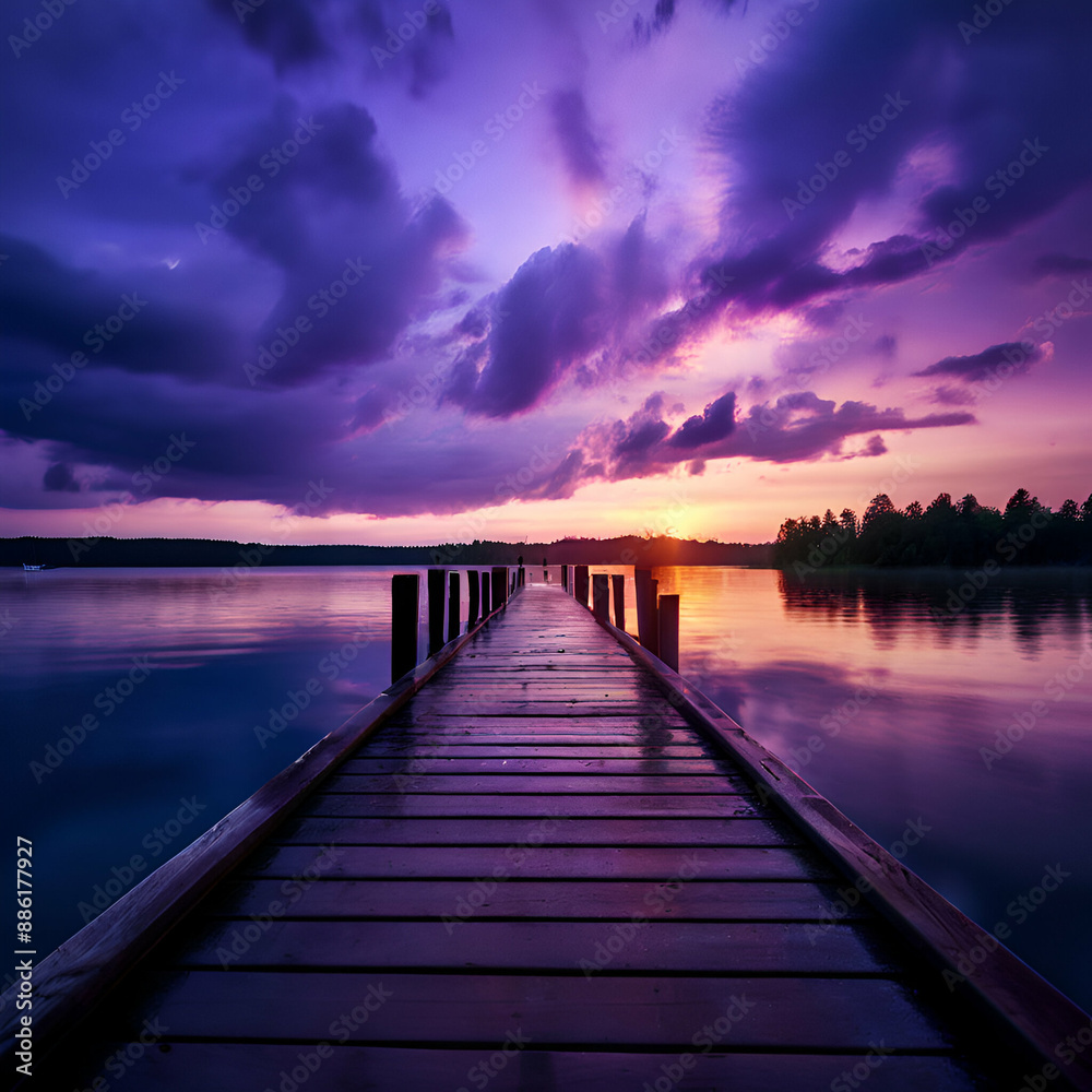 Obraz premium pier at sunset
